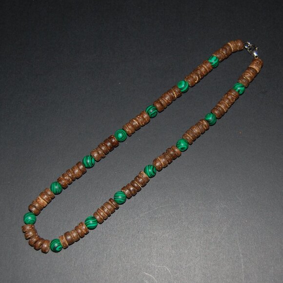 Men Necklace,Wood Necklace,Surfer Necklace,Tribal Style,Chocker,Beach Necklace - Picture 2 of 3